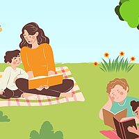 Bücherpicknick im Burggarten